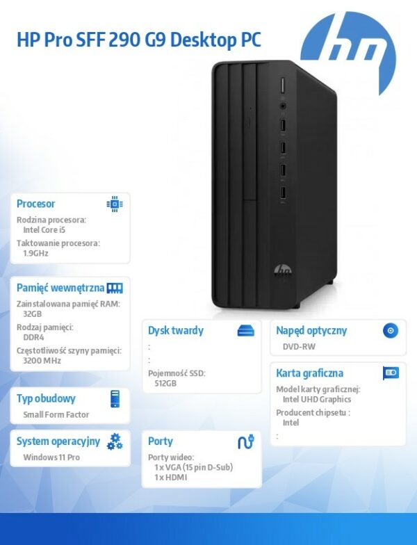 Komputer 290 Pro SFF G9 i5-14500 512GB/32GB/DVD/W11P A54Y7ET - obrazek 4
