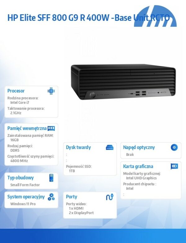 Komputer Elite SFF 800 G9 R i7-14700 1TB/16GB/W11P A55NFET - obrazek 2