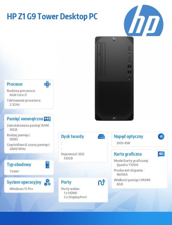 Komputer Z1 TWR G9 i7-14700 512GB/16GB/W11P 8T1P5EA - obrazek 4