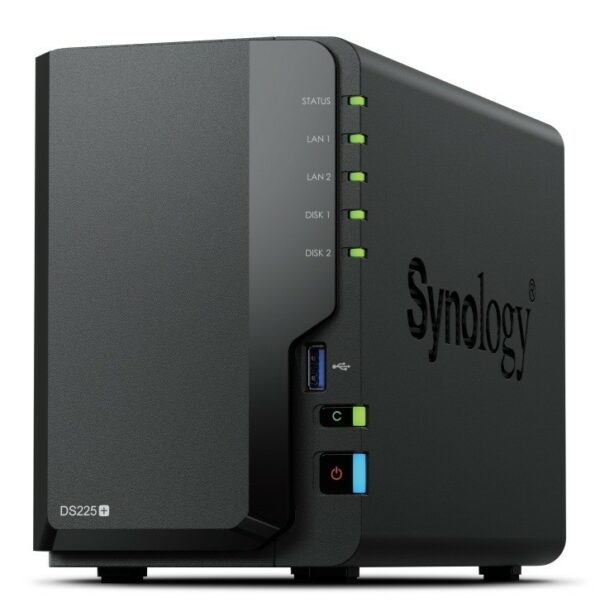 Serwer NAS DS225+ 2x0HDD J4125 2GB DDR4 1xGbE 1x2,5GbE 3Y