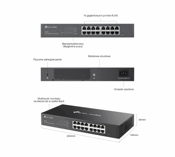 Switch TP-LINK ES216G Omada Easy Managed - obrazek 7
