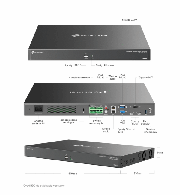 Rejestrator TP-LINK VIGI NVR4016H - obrazek 4