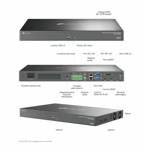 Rejestrator TP-LINK VIGI NVR4064H - obrazek 4