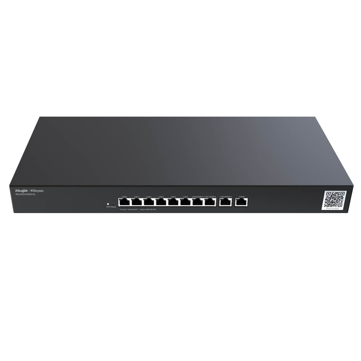 Ruijie Reyee RG-EG310GH-E | Kontroler, Router, 10 portów, 10xGE, 1xWAN, 6xLAN, 3xWAN/LAN, VPN, Cloud, Rack - obrazek 2