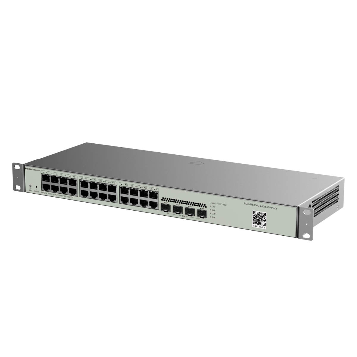 Ruijie Reyee RG-NBS3100-24GT4SFP-V2 | Switch Zarządzalny, 28 portów, 24xGE, 4xSFP, L2, Rack, Cloud - obrazek 3