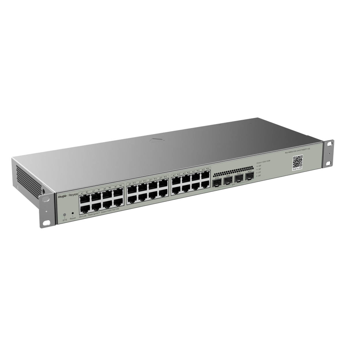 Ruijie Reyee RG-NBS3100-24GT4SFP-V2 | Switch Zarządzalny, 28 portów, 24xGE, 4xSFP, L2, Rack, Cloud - obrazek 4