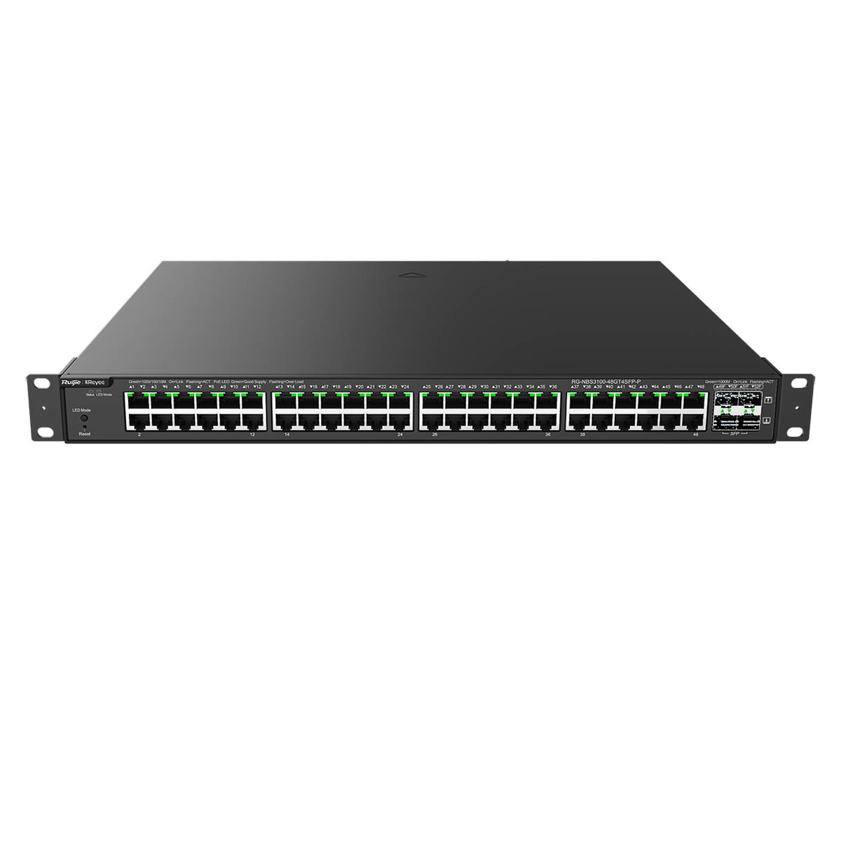 Ruijie Reyee RG-NBS3100-48GT4SFP-P | Switch Zarządzalny, 52 portów, 48xGE, 48xPoE, 370W, 4xSFP, L2, Rack, Cloud - obrazek 2