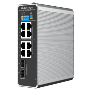 Ruijie Reyee RG-NIS2100-8GT2SFP-HP | Switch zarządzalny przemysłowy, 10 portów, 8xGE, 1xPoE++, 7xPoE+, 300W, 2xSFP, L2, Cloud