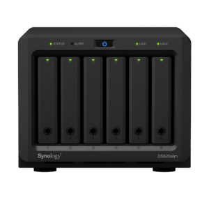 Synology DS620slim | 6-zatokowy (2.5'') serwer NAS, Intel Celeron, 2GB RAM, 2x 1GbE RJ-45, Tower