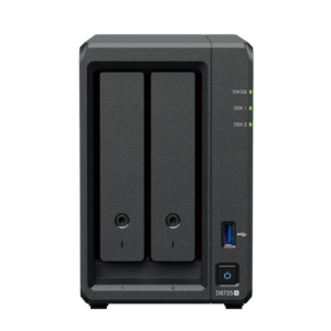 Synology DS725+ | 2-zatokowy serwer NAS, AMD Ryzen, 4GB RAM, 2.5GbE i 1GbE RJ-45, 2x M.2 NVMe, Tower