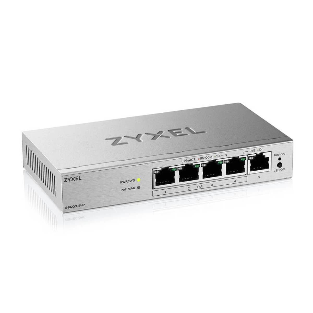 Zyxel GS1200-5HPV3-EU0101F 5-portowy switch gigabitowy zarządzalny - obrazek 2