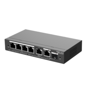 Ruijie Reyee RG-ES206GS-P | Switch, 6 portów, 4xGE, 4xPoE, 1xCombo/SFP, 54W, dekstop