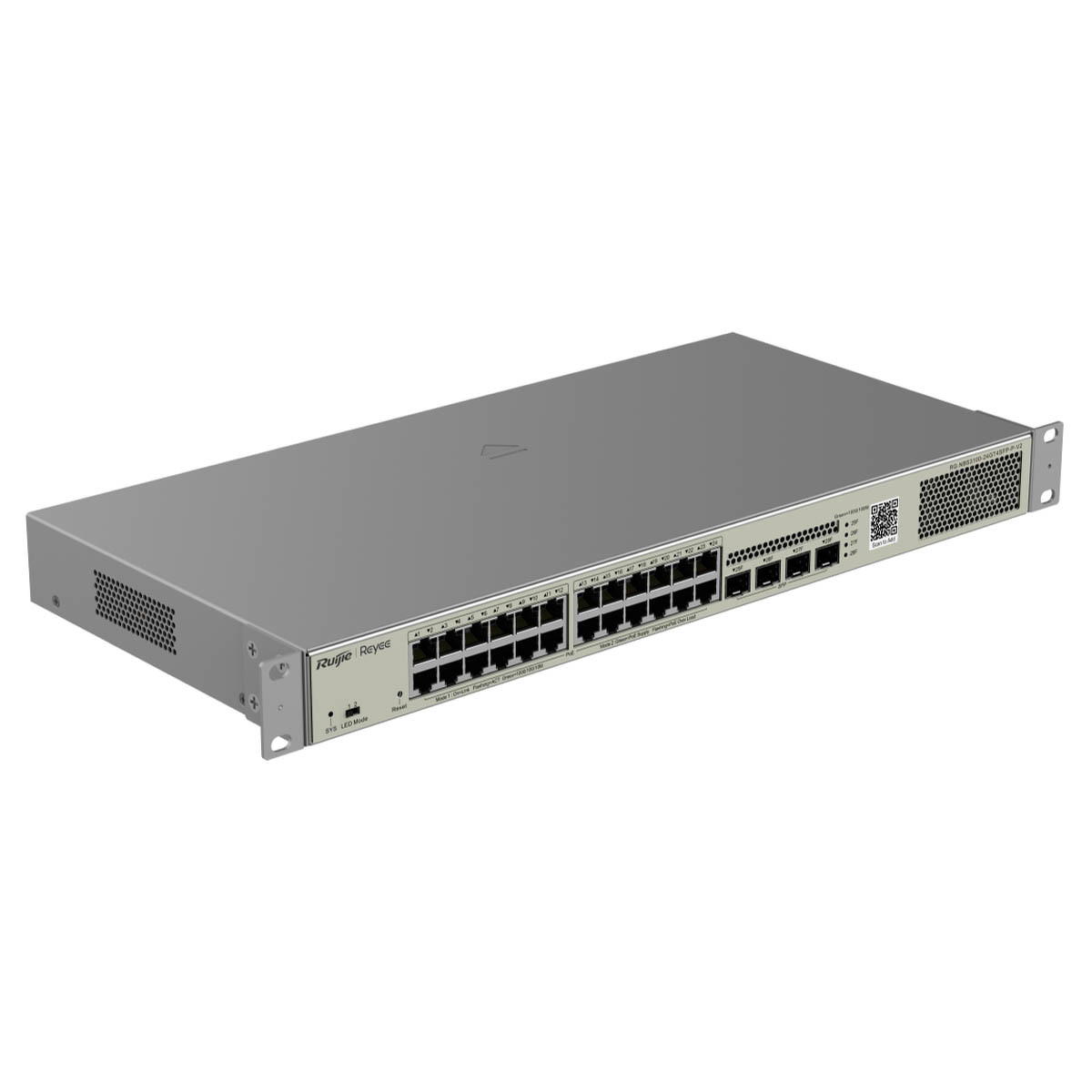 Ruijie Reyee RG-NBS3100-24GT4SFP-P-V2 | Switch Zarządzalny, 28 portów, 24xGE, 24xPoE, 370W, 4xSFP, L2, Rack, Cloud - obrazek 2
