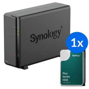 Synology DS124 /6T | 1-zatokowy serwer NAS w zestawie z dyskiem o łącznej pojemności 6TB, Tower